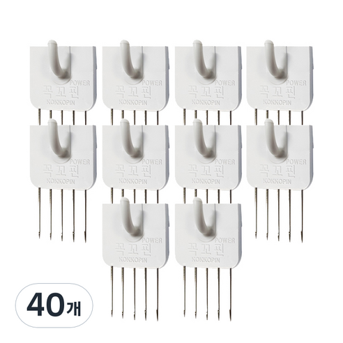 꼭꼬핀 파워 U자형, 화이트, 40개