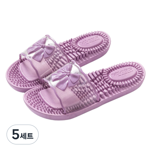언헤브 리본 지압 슬리퍼 230, 02 퍼플, 5세트