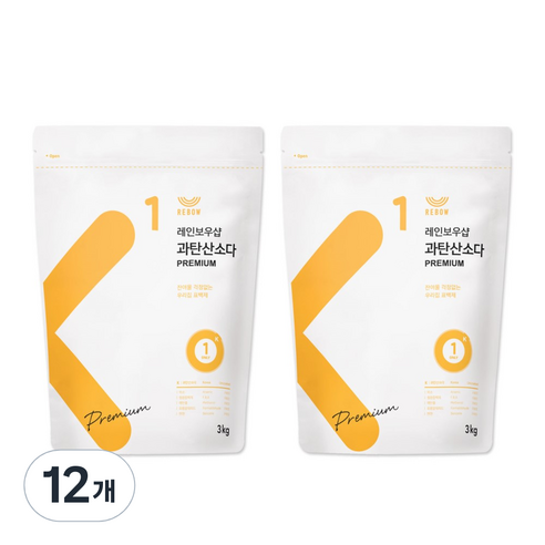 레인보우샵 과탄산소다 산소계표백제 프리미엄, 3kg, 12개