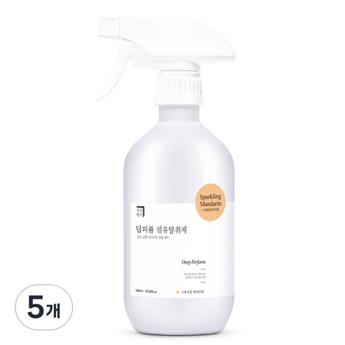 살림백서 딥퍼퓸 섬유탈취제 본품, 500ml, 5개, 스파클링만다린
