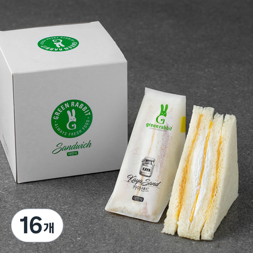 그린래빗 샌드위치 카야샌드, 70g, 16개