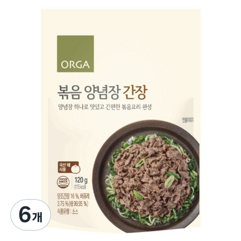 올가홀푸드 볶음양념장 간장, 6개, 120g