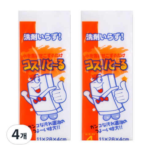 쓱싹 매직스펀지 멜라민 화이트 본품 특대 28 x 11 x 4 cm 5p, 4개