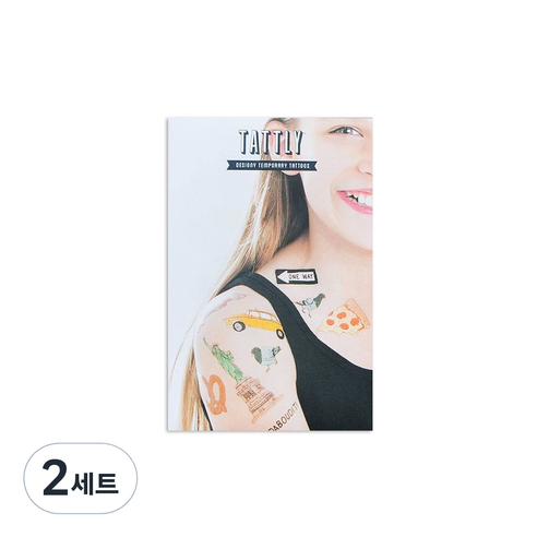 태틀리 타투 스티커 8종 세트, 뉴욕, 2세트