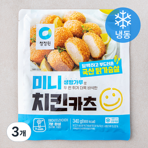 청정원 미니 치킨카츠 (냉동), 340g, 3개