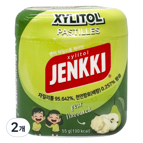 옌끼 자일리톨 페어맛 캔디, 55g, 2개