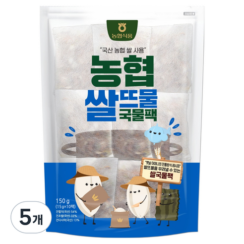 농협식품 쌀뜨물 국물팩 10p, 150g, 5개
