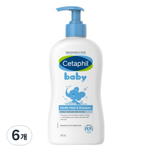 세타필 베이비 젠틀 바디워시 앤 샴푸, 400ml, 6개