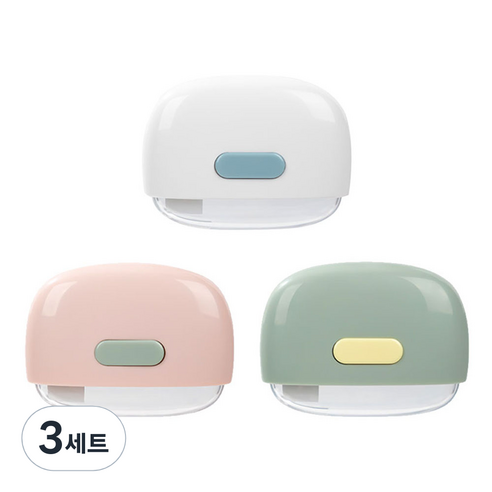 델리 동글이 미니 세라믹 안전컷터 3종 세트 TD260, 화이트, 핑크, 그린, 3세트