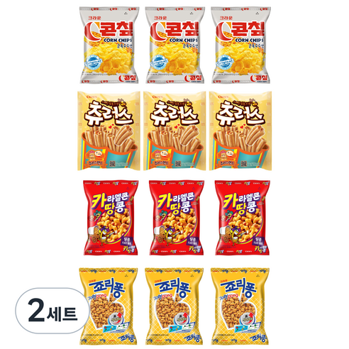 크라운 우와스낵모음 4종 x 3p 세트 672g, 2세트