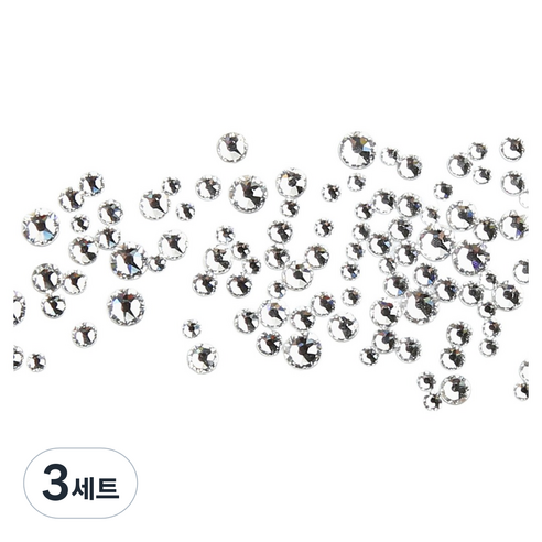 젤로젤로 프리미엄 네일 스톤 100p 세트, 3세트, JCS-01 원형 혼합