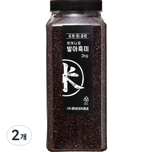 도정공장 씻어나온 발아흑미, 2kg, 2개