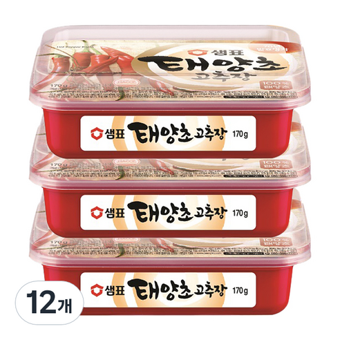 샘표 태양초 고추장, 170g, 12개