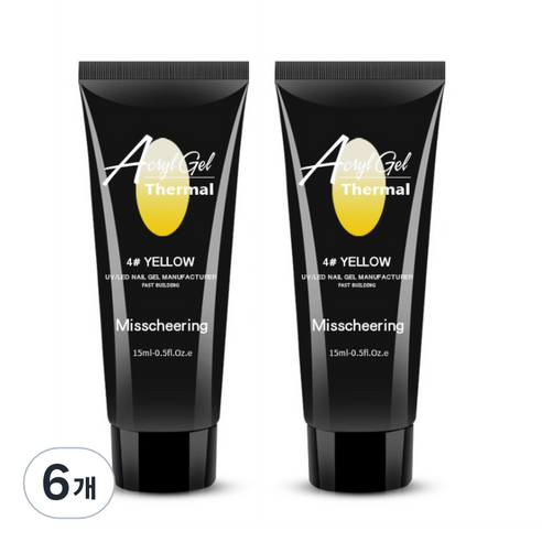 스위스녹스 셀프 네일 인조 손톱 연장 재료 온도 열 반응 폴리젤 15ml, 옐로우, 6개
