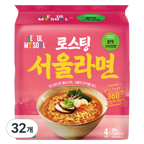 풀무원 로스팅 서울 라면 97g, 32개