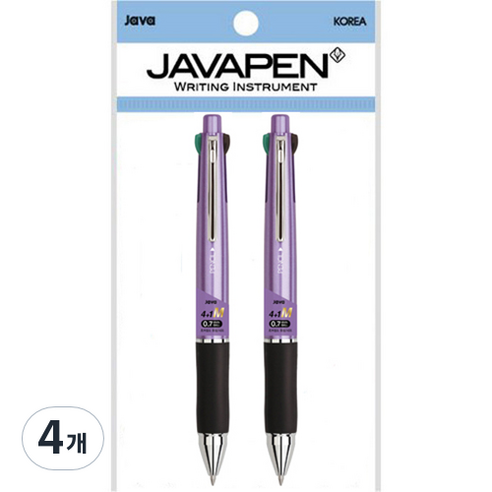 자바펜 제트4+1M 멀티펜 0.7mm, 메탈퍼플, 4개