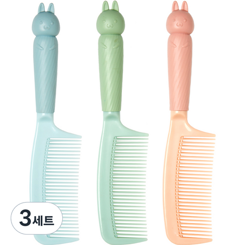 헤어베스트 큐티콤 캐릭터 헤어브러시 래빗 도끼빗 3종 세트, 3세트, 혼합색상