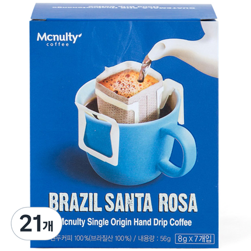 맥널티 브라질 산타로사 핸드드립 원두커피, 8g, 7개, 3개