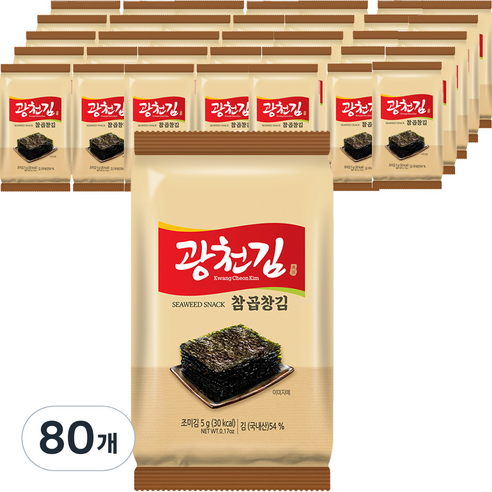 광천김 참 곱창김, 5g, 80개