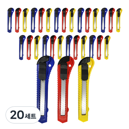 블루마토 사무용 커터칼 18mm 대형 납작형 CTK006 3p, 랜덤 발송, 20세트