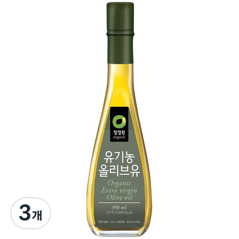 청정원 유기농 올리브유, 350ml, 3개
