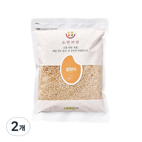 씨익 소반미반 찰현미, 1kg, 2개