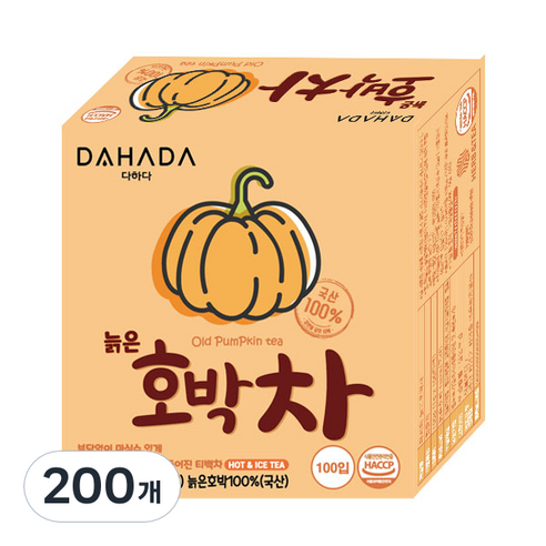 다하다 국산 늙은 호박차, 100g, 2개