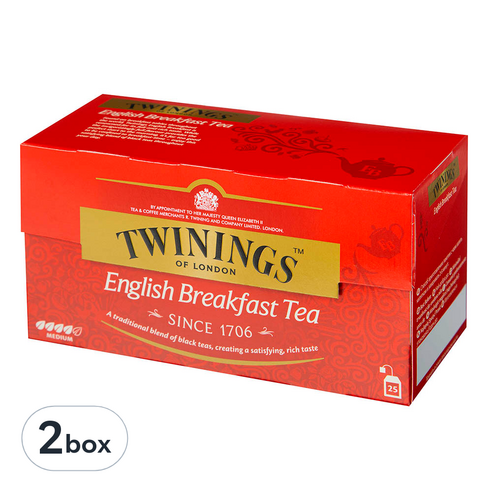 트와이닝 잉글리쉬브랙퍼스트 티백, 50g, 2box