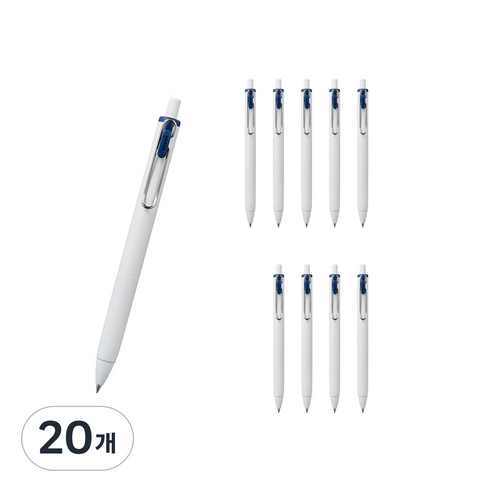 유니볼 원 중성 잉크펜 0.38mm, 블루블랙, 20개