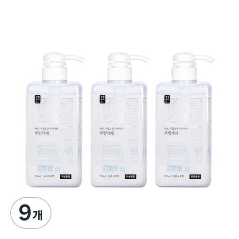 생활공작소 주방세제 석류식초향, 750ml, 9개