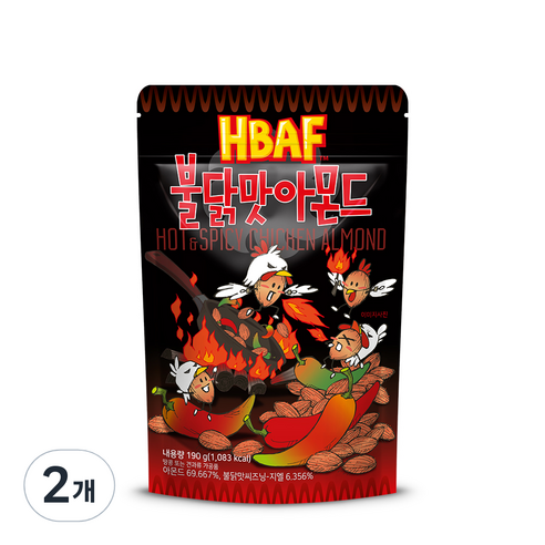 HBAF 불닭맛 아몬드, 190g, 2개