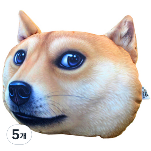 삼에스 X-DOLLS 3D 차량용 목쿠션, XD101T (DOGE시바견), 5개