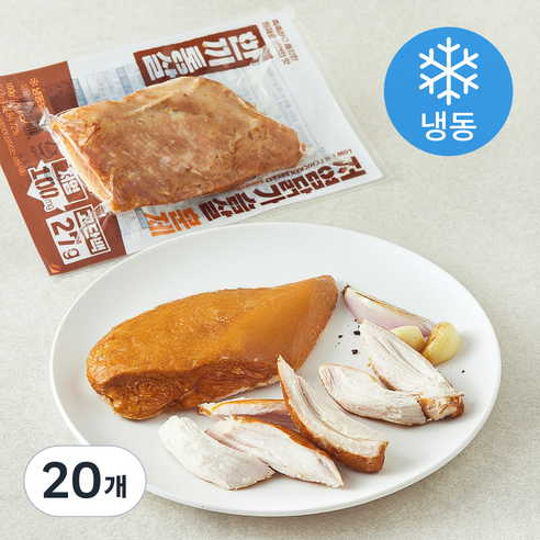 한끼통살 닭가슴살 저염 훈제 (냉동), 100g, 20개, 1개입