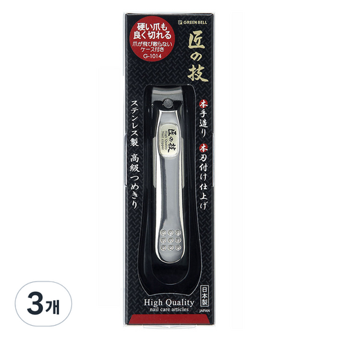 장인의기술 타쿠미노와자 와이드 핸들 손톱깎이 L G-1014, 3개