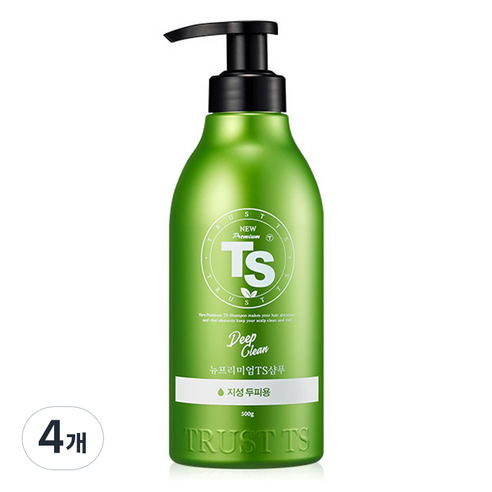 TS 뉴프리미엄 지성두피용 샴푸 에센셜 오일향, 500g, 4개