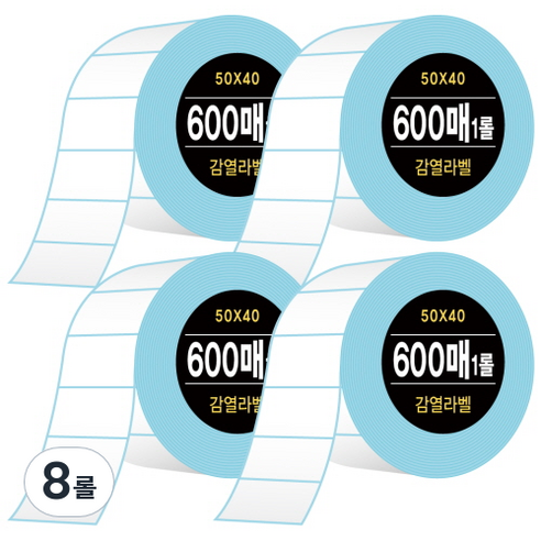 다다 감열라벨 600매 50*40mm, 8롤