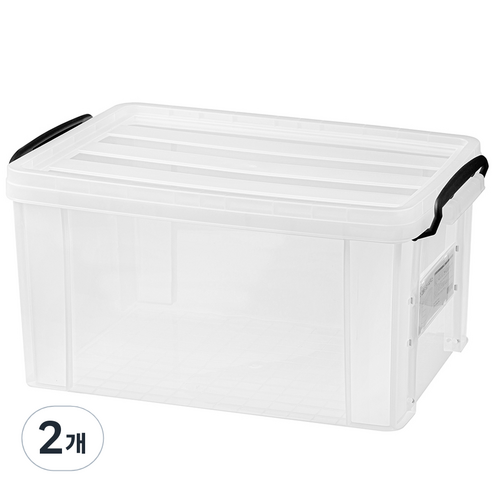 코멧 다용도 모던 수납박스, 투명, 2개
