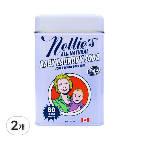 넬리 베이비 세탁세제 틴 1kg, 2개
