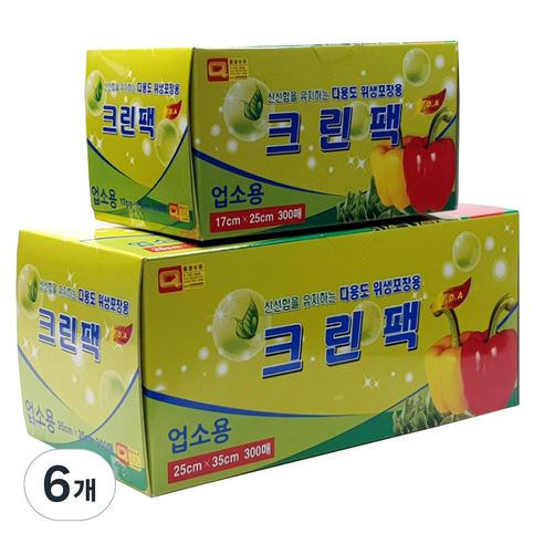 해피크린 업소용 크린팩 중+소, 6개