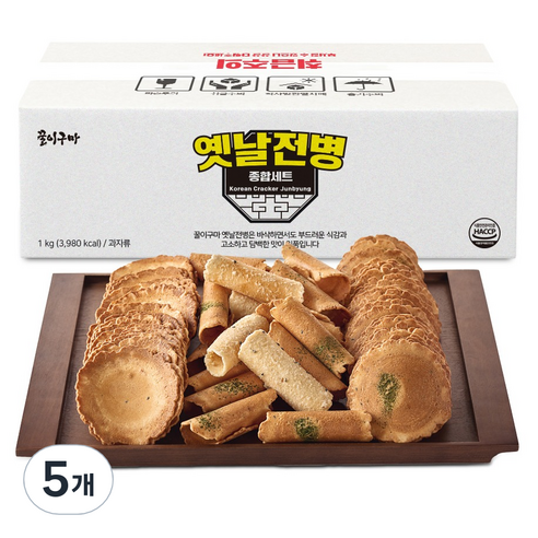 꿀이구마 옛날 전병 종합 세트, 5개, 1kg
