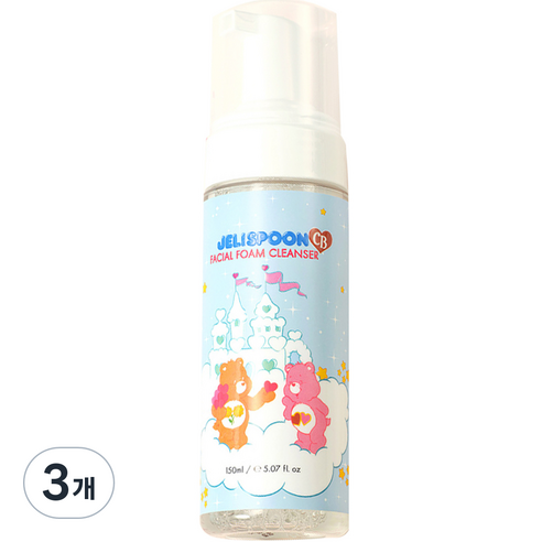 젤리스푼 케어베어 페이셜 폼클렌저, 3개, 150ml