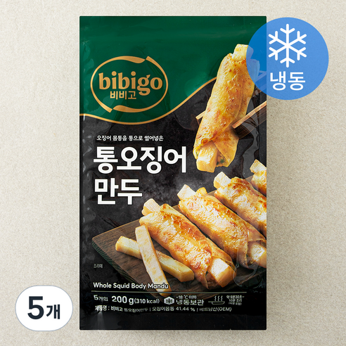 비비고 통오징어 만두 (냉동), 200g, 5개