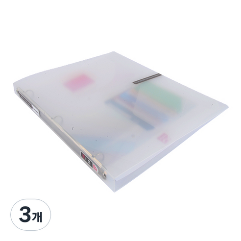 알파 비비드 컬러칩 O링바인더 A4 3공 2cm, 투명, 3개