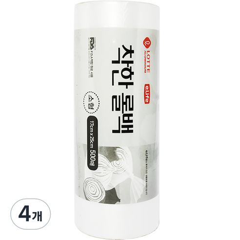롯데이라이프 착한 롤백 17 x 25 cm, 소(S), 500개입, 4개