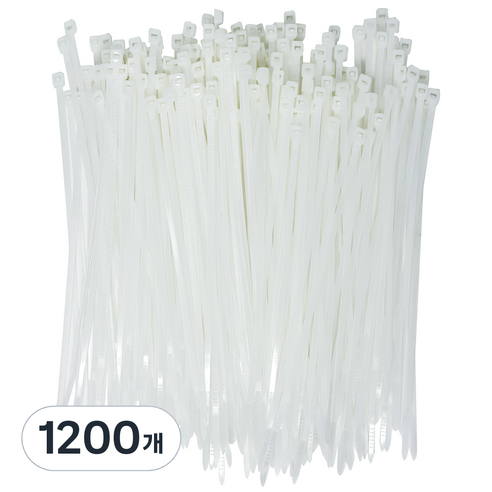 코멧 홈 고강도 PA66 케이블타이 대 0.5x20cm, 화이트, 1200개