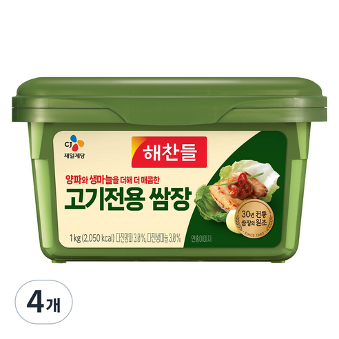 해찬들 고기 전용 쌈장, 1kg, 4개