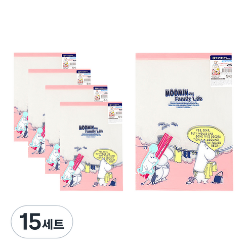 금홍팬시 무민 볼륨형 포장 봉투 대, 핑크, 15세트