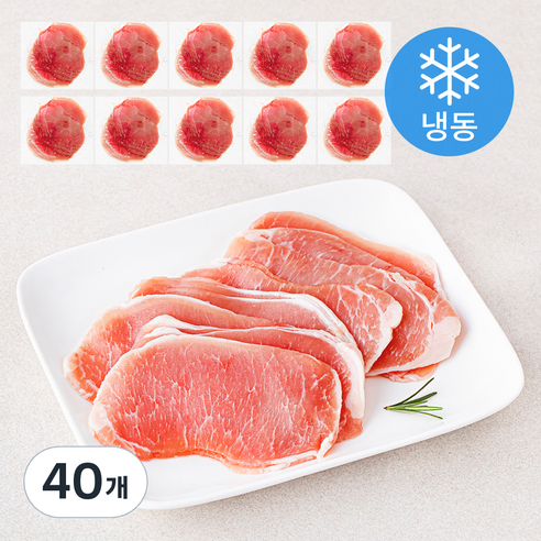 근육꼬기 돈등심 슬라이스 (냉동), 40개, 150g