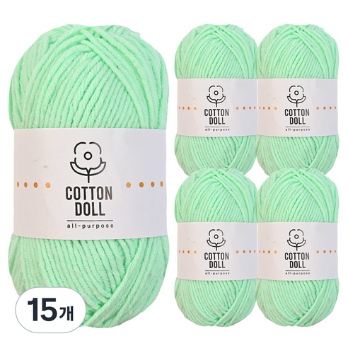 니뜨 코튼돌 뜨개실 50g, 15개, 24민트
