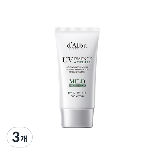 달바 워터풀 마일드 선크림 SPF50+ PA++++, 50ml, 3개